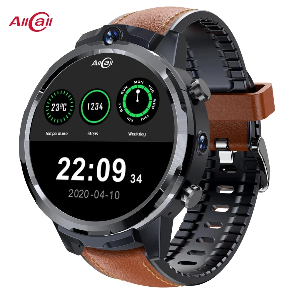 US $139.39 AllCall Awatch GT2 Smart Watch Men Face ID Camera 1080mAh 4G SIM Card WiFi GPS Waterproof Sports Watch for Xiaomi Huawei Apple