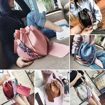 

fashion ladies bucket bag shoulder messenger bucket bucket mother bag color shoulder strap shoulder bag
