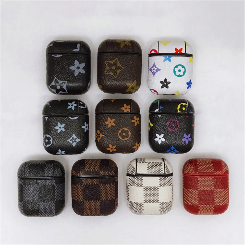 

Earphone Case For Airpods 2 1 Cute Soft Pattern Leather Silicon Headphones Charging dustproof Protector Coque Cover Accessories