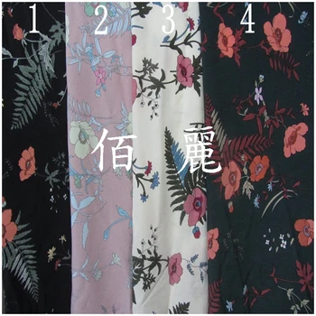

Hot style floral dress fabric stretch chiffon opaque / 1 m