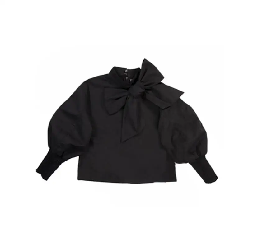 black shirt Лидер продаж, новая весенне-осенняя черная рубашка для маленьких девочек+ юбка в сеточку, комплект из 2 предметов, Детская Элегантная блузка, юбка, От 3 до 10 лет, ws1060 - Цвет: black shirt