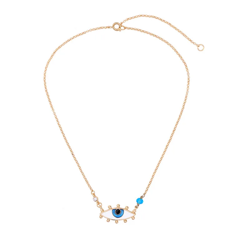 

Demon Eye of the Oil Drop Necklace Simple Versatile Short Choker Europe And America Fashion Cross Border Accessories Wholesale