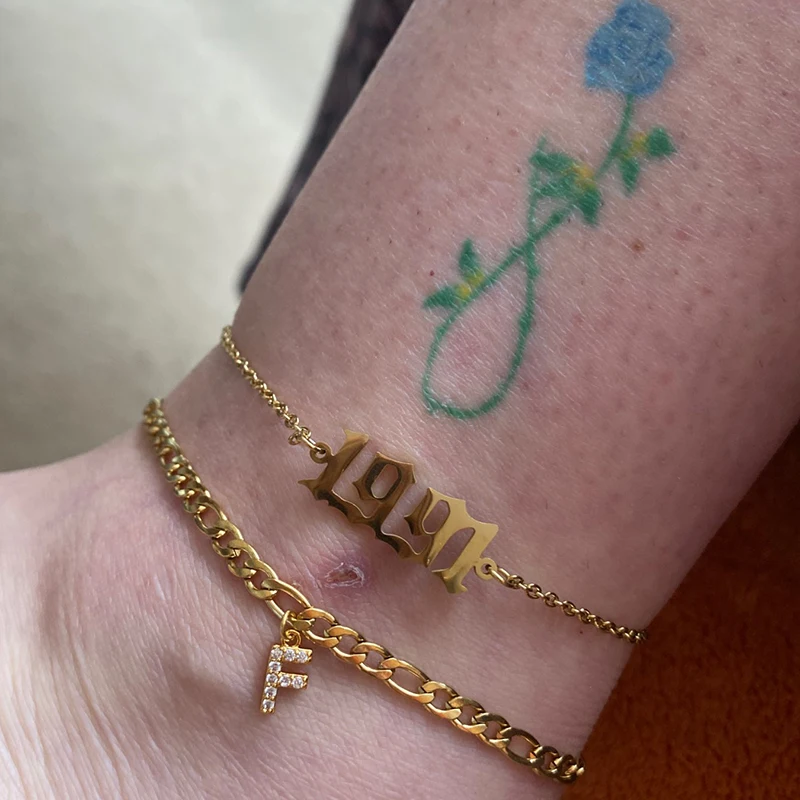 Tiny A-Z Initial Letter Anklets For Women Stainless Steel Gold Color Alphabet Cuban Link Anklet Bracelet Boho Jewelry Gift Bijou silver anklet bracelet ankle chains