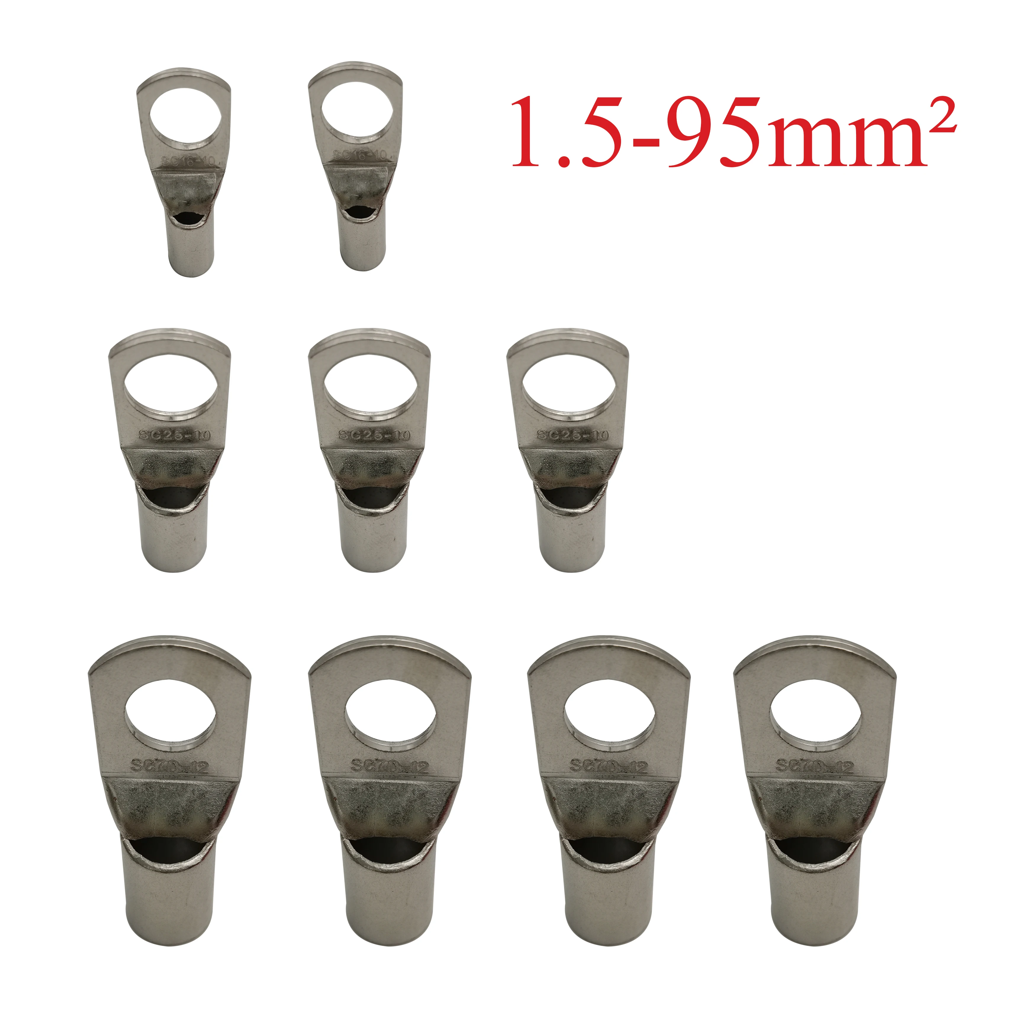 5PCS 1.5-95mm² Bolt Hole Tinned Copper Cable lugs Terminals Battery Wire Welding suit SC16-8 SC35-8 SC25-8 | Обустройство дома