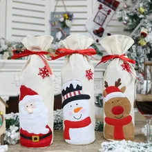 Крышка для бутылки с красным вином Санта Клаус Снеговик пакет для красного вина посуда новые рождественские принадлежности рождественские украшения для дома аксессуары