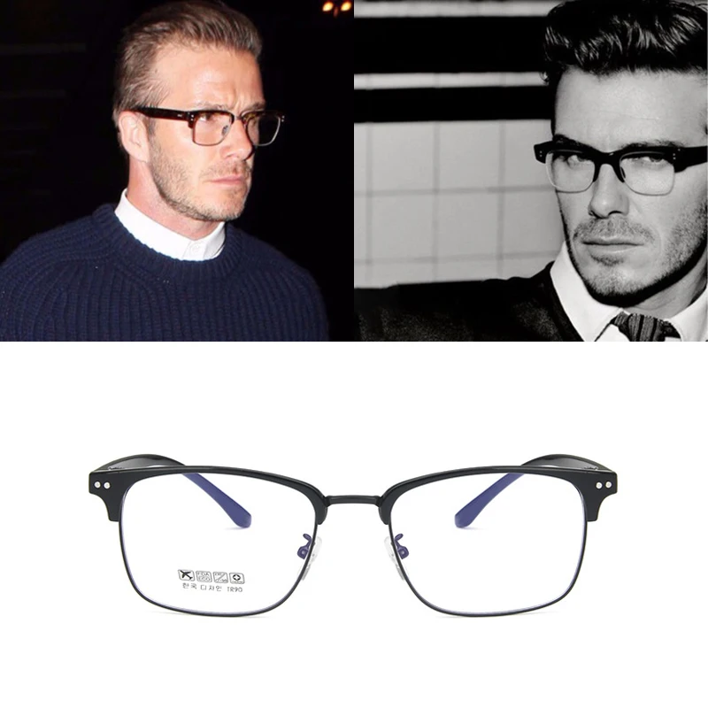 

MIZHO 2020 Classic Euramerican Fashion Semi-Rimle Eyewear Frame Retro Beckham Star Men Flasses Frame Optical TR90 Fake Glasses