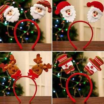 

6Pcs Christmas Santa Headbands Reindeer Antlers Headband Snowman Costume Hair Hoop for Christmas Holiday Party