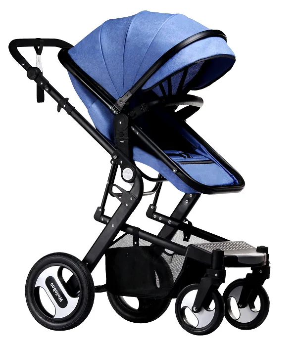 Складная детская коляска с высоким пейзажем, детская коляска, может лежать, четыре колеса, Противоударная Двусторонняя детская коляска