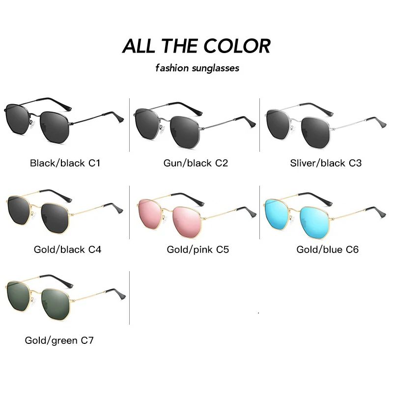 2023 Hexagon For Men's Women Fashion Vintage Driving Glasses Polarized Sunglasses gafas de sol hombre UV400 Eyewear_voghion.com