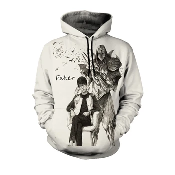 

Mr.Q Custom Skt T1 Faker Hoodies & Sweatshirts Faker Peanut LOL S9 Finals Quality Team Oversized Jacket with Faker Signature
