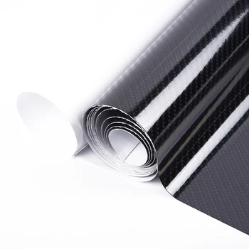 

5D Ultra Glossy Black Carbon Fiber Vinyl Wrap Car Sticker Black Accessories Film