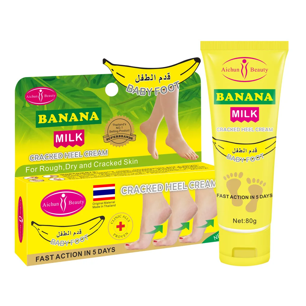 

1 Box 80g Natural milk Banana Oil Anti-Drying Crack Foot Cream Heel Cracked Repair Cream Removal Dead Skin Hand Feet Care Aichun