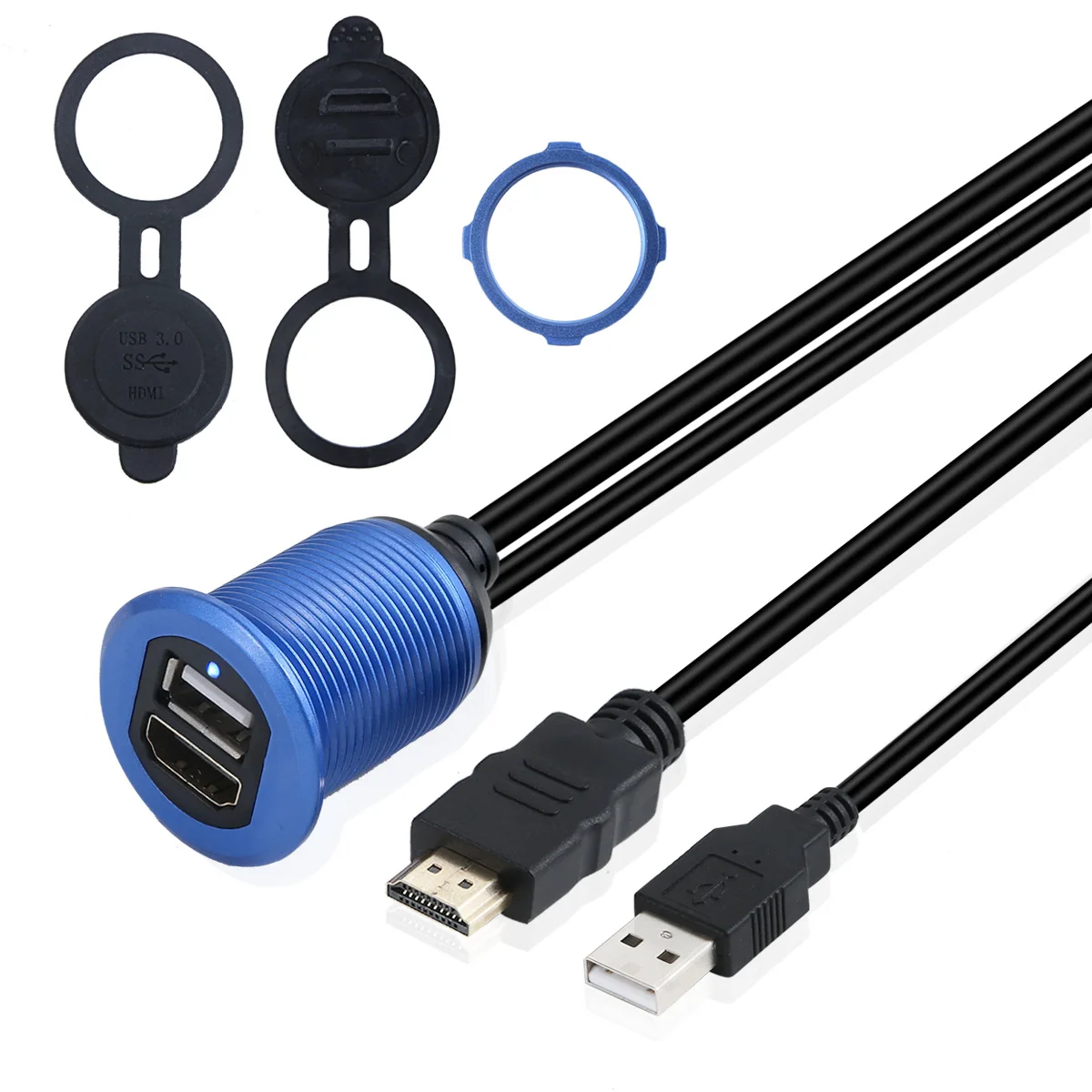 Автомобильная лодка Dash заподлицо USB мужчина к женскому+ HDMI мужчина к женскому 4k* 2k 60HZ свинцовый Удлинительный кабель жила монтажная панель 1 м