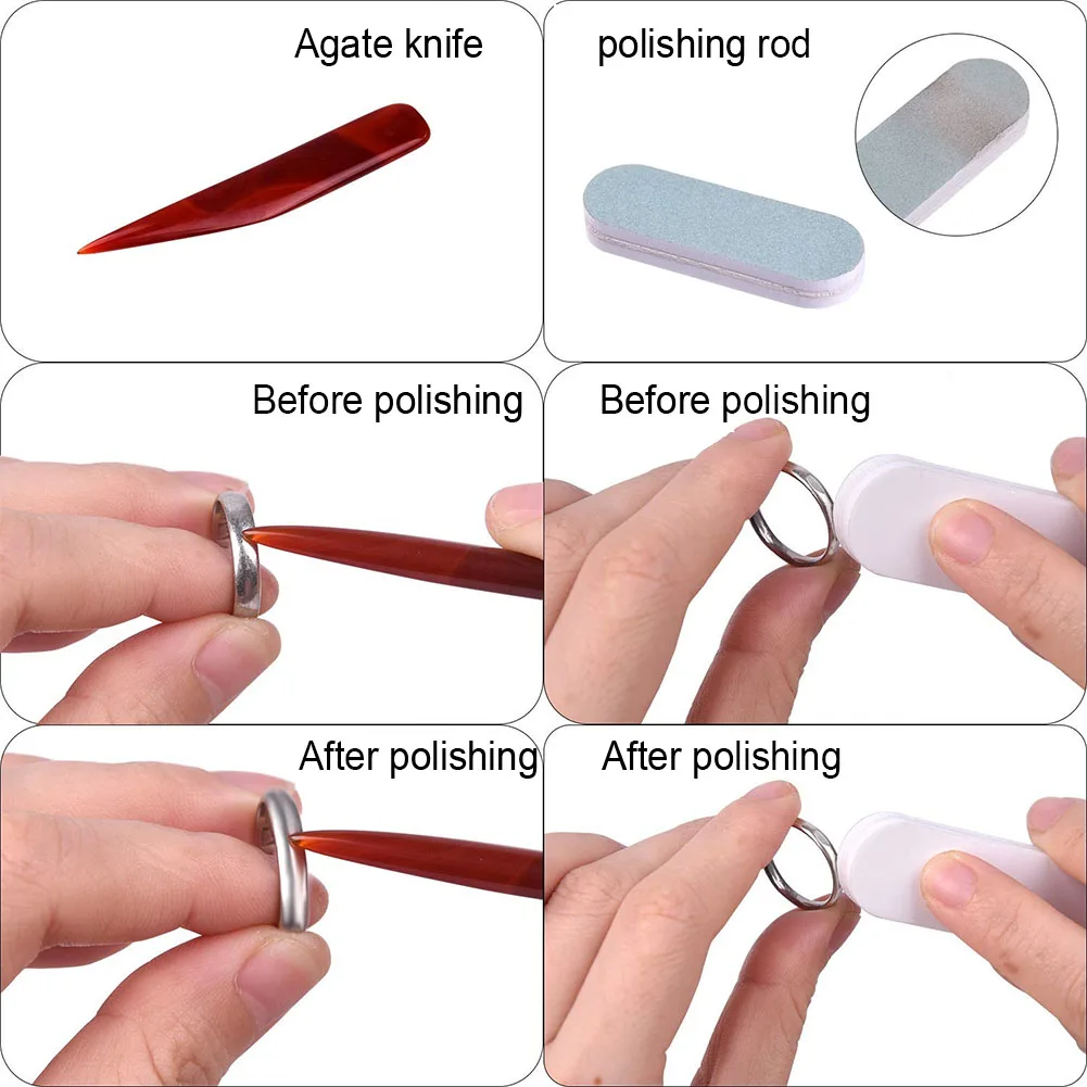 21 шт./компл. большой палец Полировочная салфетка Stick Точная полированного Агата практичный линейка грохот кольцо измерительный инструмент ювелирные изделия с широким диапазоном