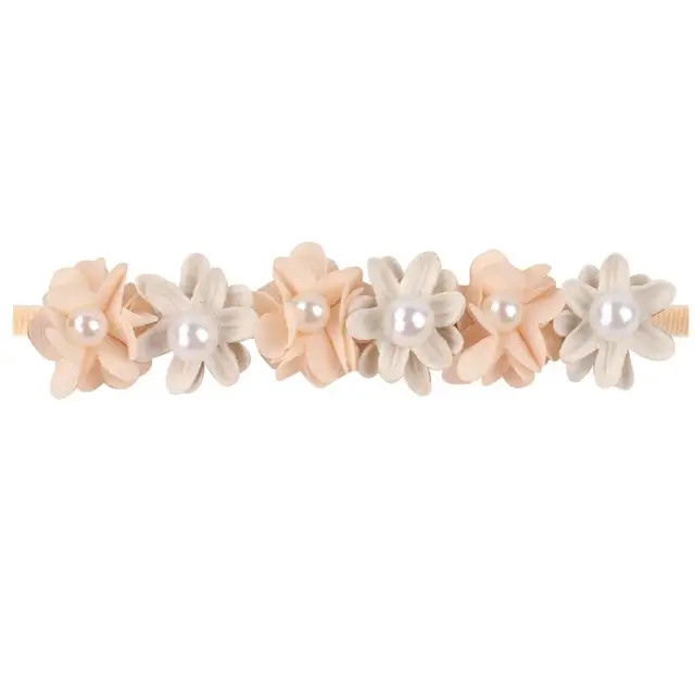 Floral Girls Headbands Newborn Baby Elastic Princess Hairbands Kids Pearl Flower Fresh Style Cute Hair Accessories Diademas 20