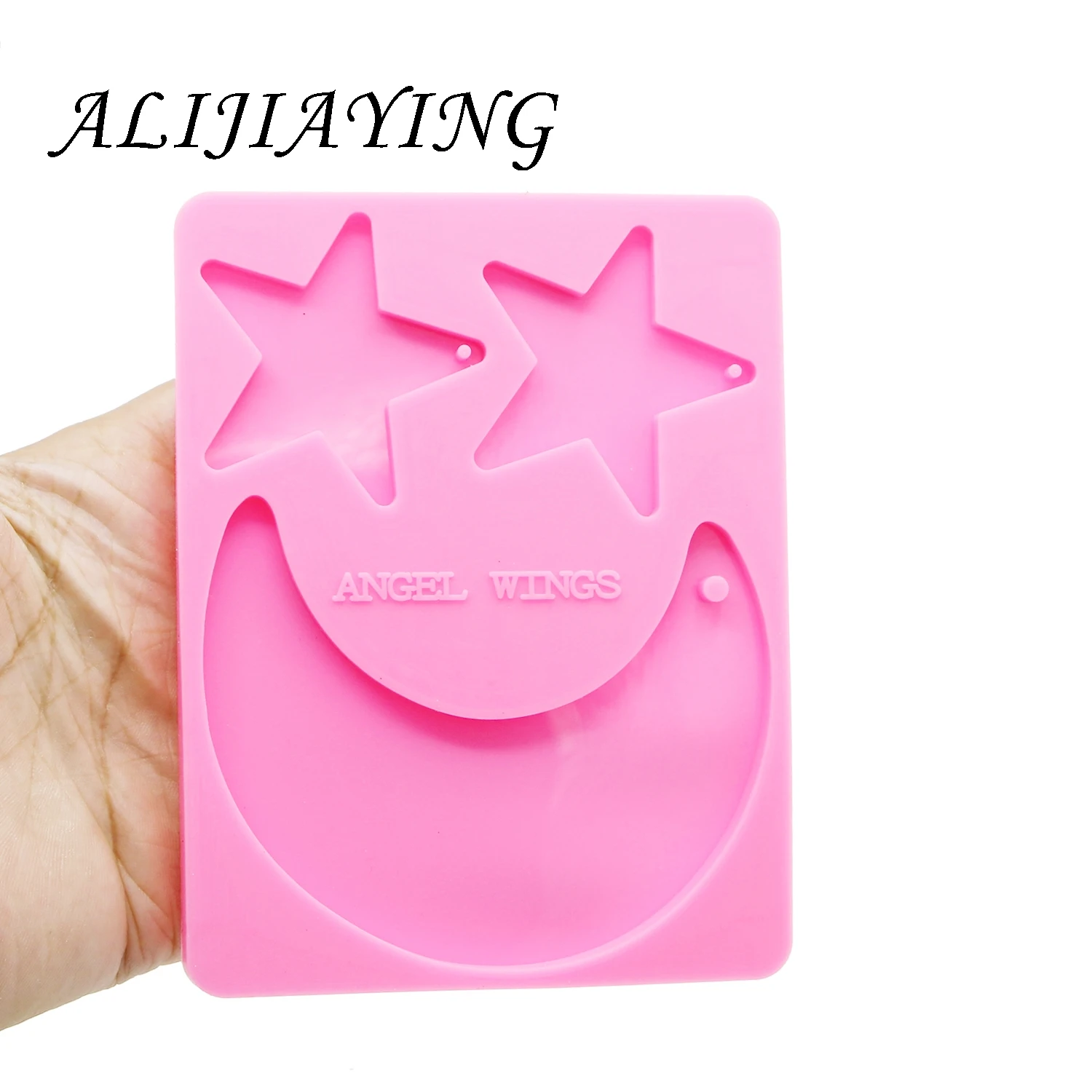 Shiny Star moon keychains Molds silicone mould for key ring Pendant resin Craft DIY epoxy keychain mould DY0118