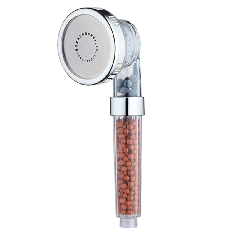 

2pcs Bathroom Shower Head White 3 Function Adjustable Jetting Rainfall Water Saving High Pressure Healthy Negative Ion Filter