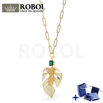 

High Quality Original SWA Necklace with Original Engraving TROPICAL LEAF Necklace Box Set Woman Jewelry Gift Free Shipping