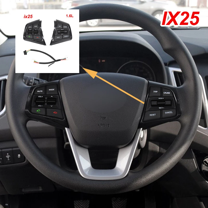 

Новая кнопка дистанционного управления Bluetooth телефон круиз контроль для Hyundai Creta Ix25 1.6L 2.0L автомобильный круиз-контроль на руль