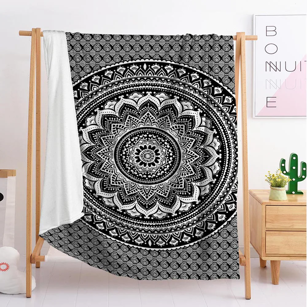 

new Bohemian pattern export Large and small size throwing blanket sleeping blanket flannel blanket noble and elegant bedding