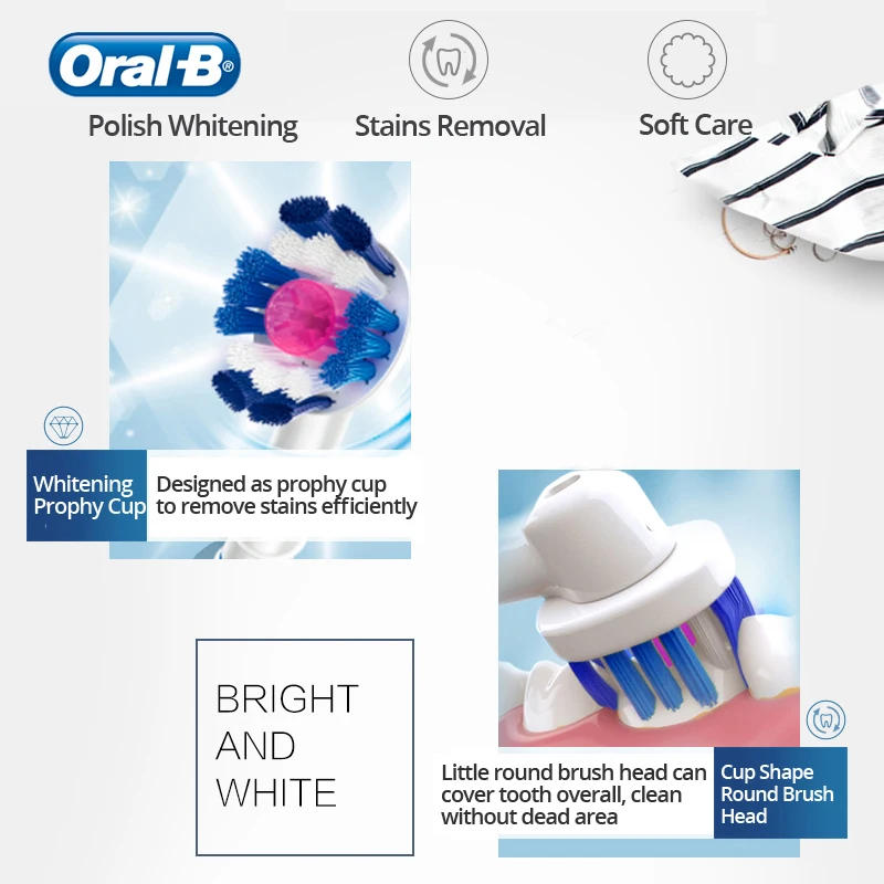Cena Oral B wymiana głowica szczoteczki do zębów obracanie czyste dla witalność elektryczna szczoteczka miękkie włosie głębokie czyste Teteth 2 4 paczka