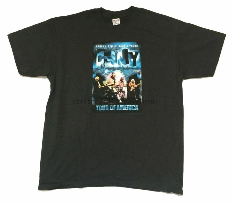 Новинка 2002 черная футболка Crosby Stills Nash &amp Young Tour Of America CSNY |