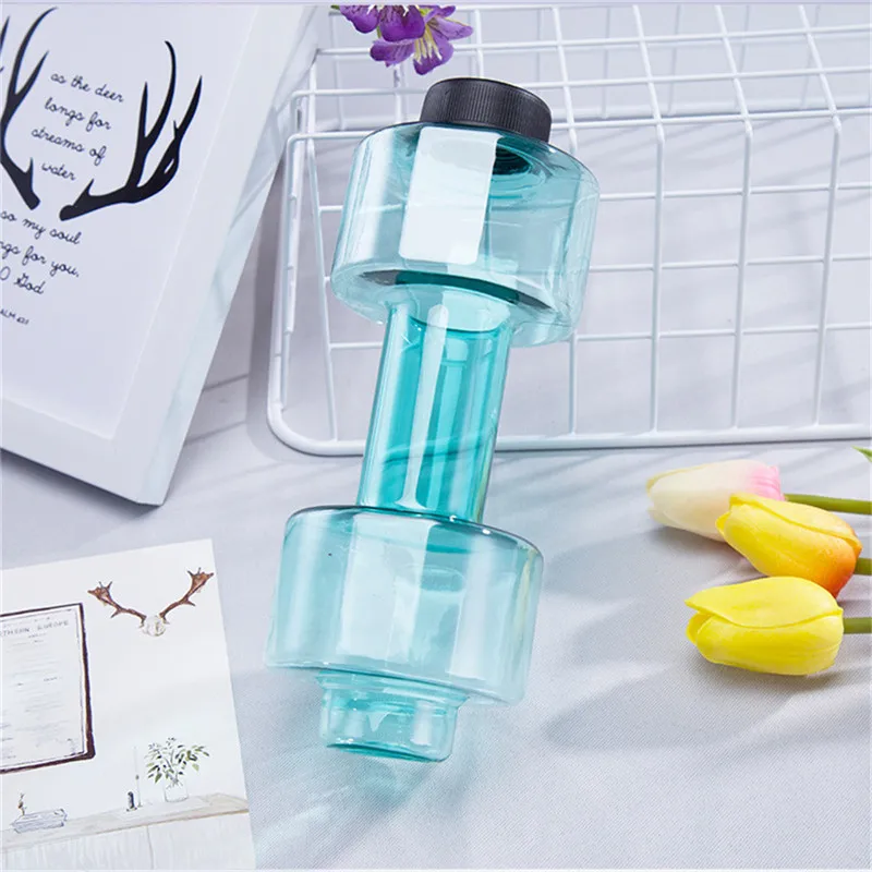 550ml Sport Dumbbell Cup Fitness Equipment Portable Leakproof Plastic Unbreakable PET Shaker For Men Gym Training