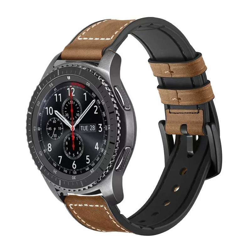 22 huami amazfit ремешок для samsung gear S3 классический Frontier Band pebble time galaxy watch 46 мм ticwatch 1 huawei GT honor magic - Цвет ремешка: dark brown