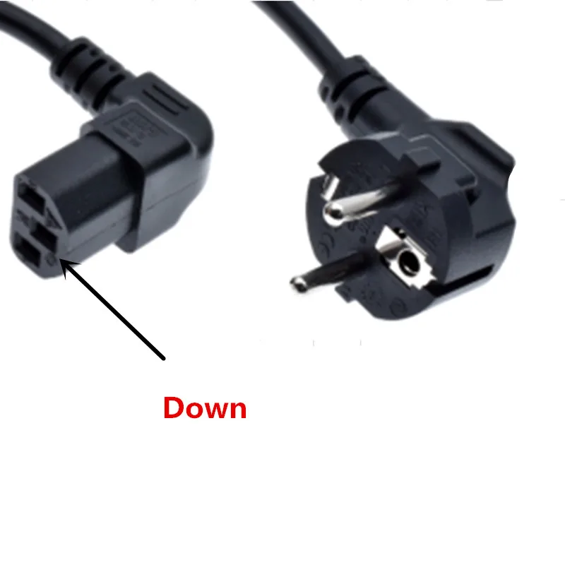 ЕС PDU UPS шнур питания переменного тока, Европейский 3Pin штекер для IEC 320 C13 вверх/вниз Угловой кабель адаптера питания для настенного крепления тв