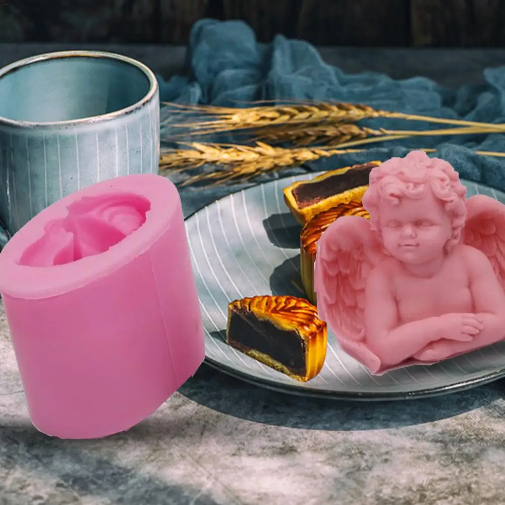 Силиконовая форма 3D Ангел свеча формы для ручной работы DIY выпечки инструменты для торта помадка шоколадное изготовление многоразовые