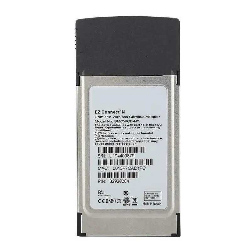 300 Мбит/с беспроводной Wifi адаптер для SMCWCB-N2 EZ подключения N Pro PCMCIA Wifi Wlan карта 2,4 ГГц Wifi адаптер дропшиппинг