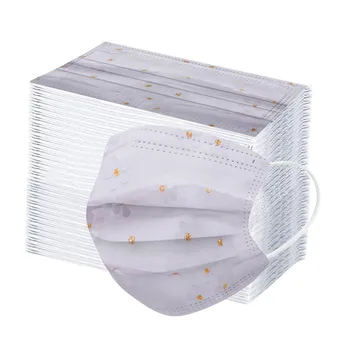 

100pc Adult Net Yarn Flowers Disposable Flower Embroidery Lace Dust Mouth Mask Thin Dustproof Face Maskfour-layer Meltblown Mask