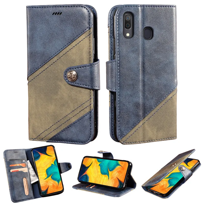 

Customizable SAMSUNG Galaxy A30 Leather Sheath for Clamshell Cell Phone Case Foreign Trade Hot Models Mixed Colors Wallet Phone