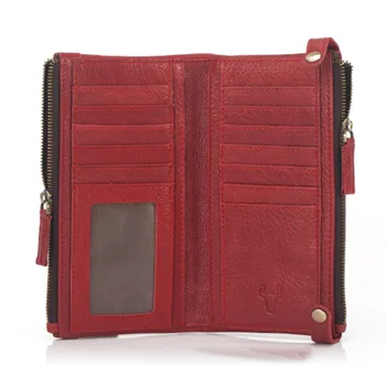 

New Style Clutch Long Double Zipper Women's Wallet Button Leather Women's Bag Fraudulent Cowhide Long Wallet