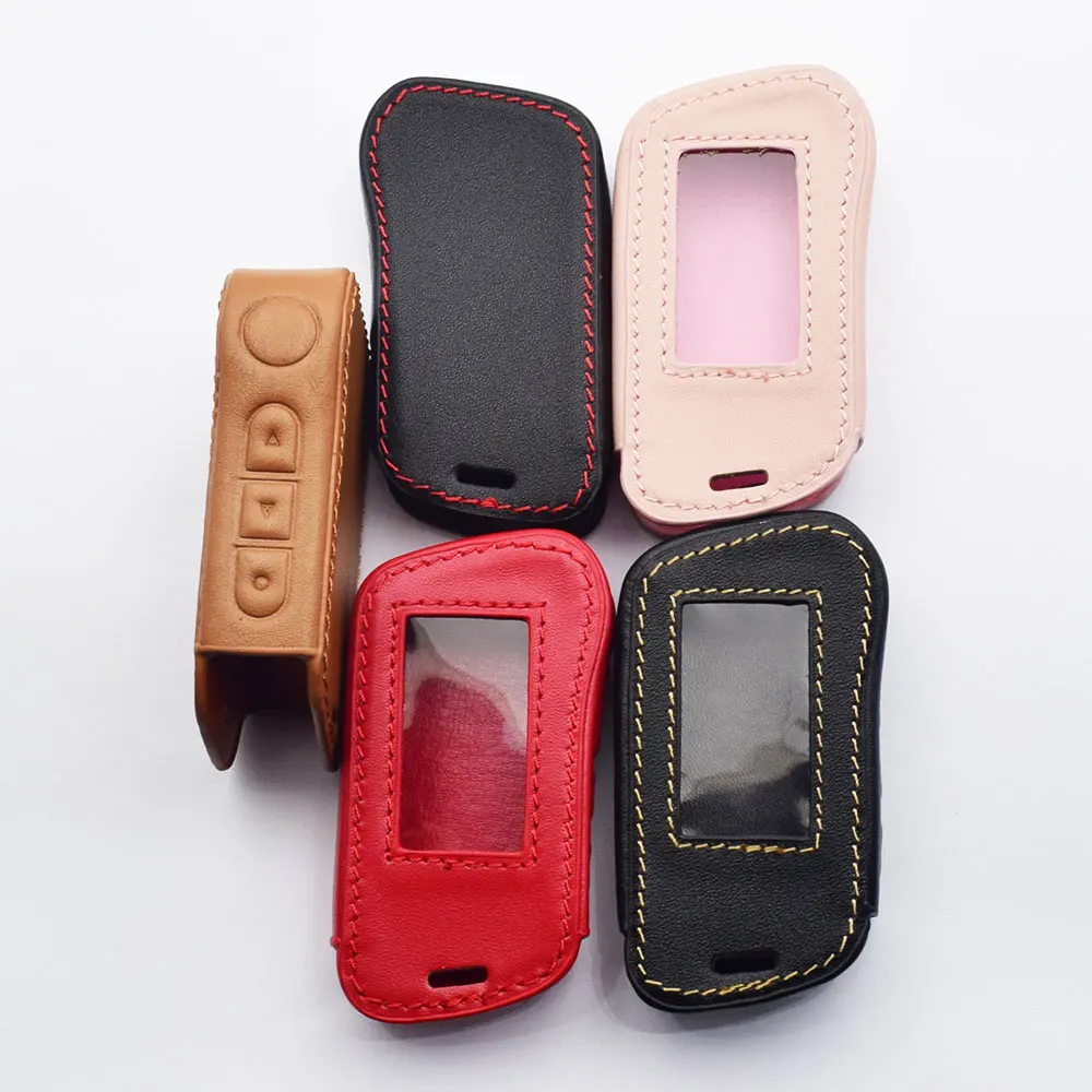 Housse Clé Voiture Cuir Pour Ferrari - Étui Protection Télécommande Noire Avec Porte-clés