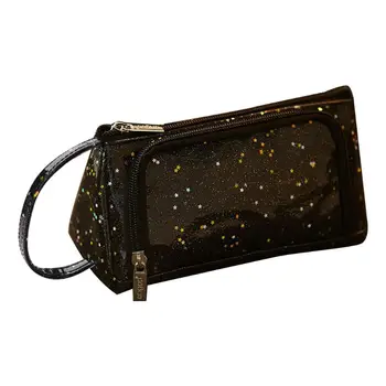 

Vintage Leather Large Capacity Pencil Case Pen Pouch Purse Cosmetic Makeup Bag