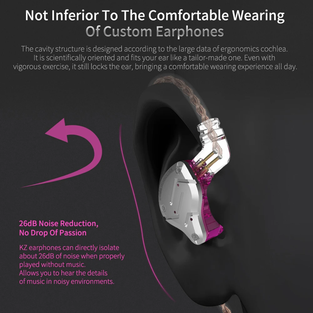 KZ-ZS10Pro, двойные динамические наушники-вкладыши, стерео звук, проводные наушники для телефона, игровые наушники
