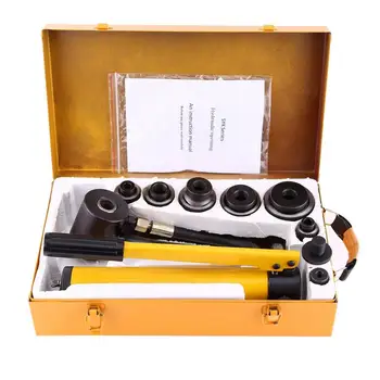 

SYK-8B Manual Hydraulic Round Hole Punch Opener Kit Metalworking Hand Tool With 6 Dies 22mm-60mm Diameter
