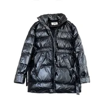 

Down Cotton Jacket Winter 2022 New Fashion Korean Style Bread Mid-length Warmth Pure Color Zipper High Collar Women's Clothing