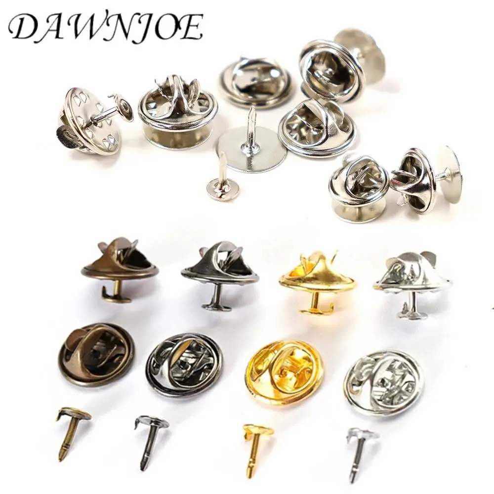 50set/lot Base Pins Gold Silver Copper Brooch Base Holder Metal  DIY Jewelry Brooch Pins Badge Holder Making Findings ► Photo 1/6