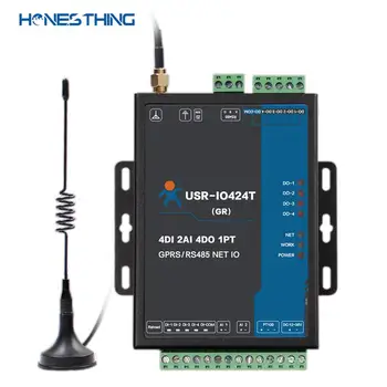 

HonesThing USR-IO424T-GR GSM/GPRS Support USR Cloud 4 Channel RTU Network IO Controller RS485 Modbus RTU of 4DI/4DO/2AI/1PT