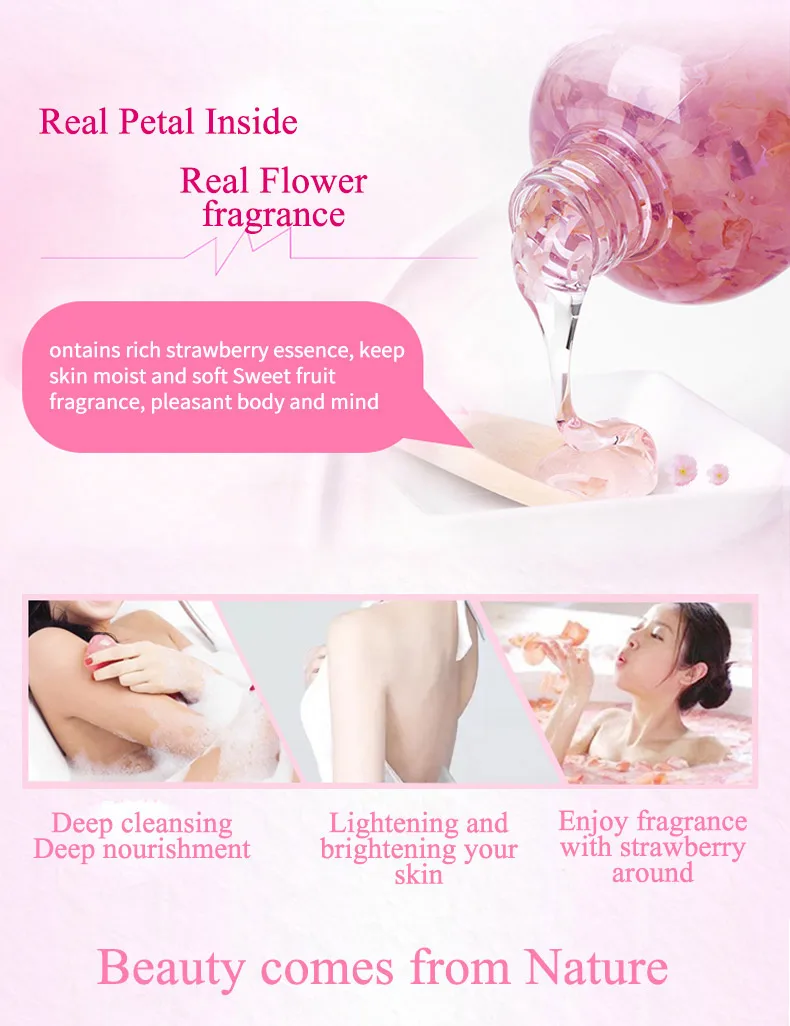 Kustie bath shower cherry jasmine flower essence body fragrance autumn deep hydrating moisturizing 220ml+220ml shower gels