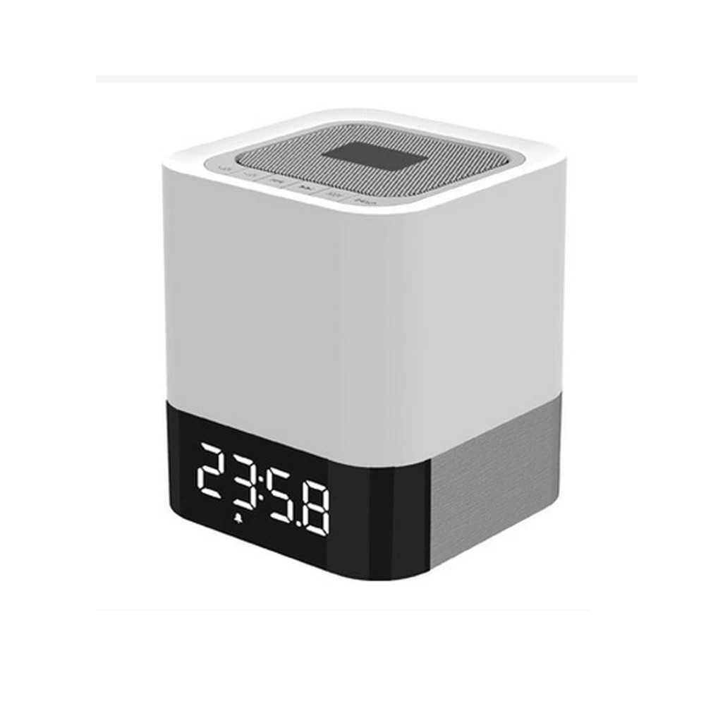Multifunction Speaker,Mini Stereo Bass Sound Box LED Bluetooth Wireless Speaker with Alarm Clock