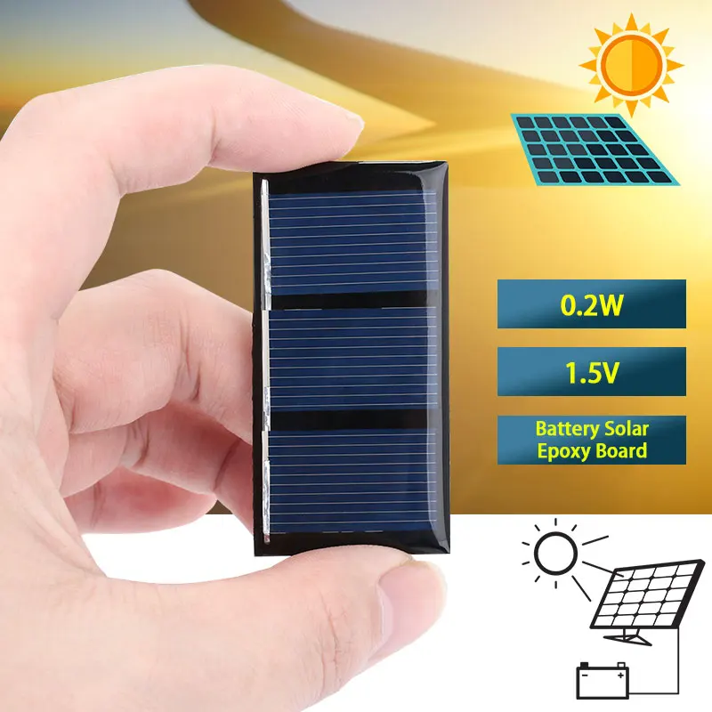 1,5 в 0,2 Вт Мини Солнечная батарея своими руками 130ма путешествия 1,5 в 0,2 Вт зарядка солнечных батарей поликремния 1,5 в 0,2 Вт мини солнечная панель 60*30