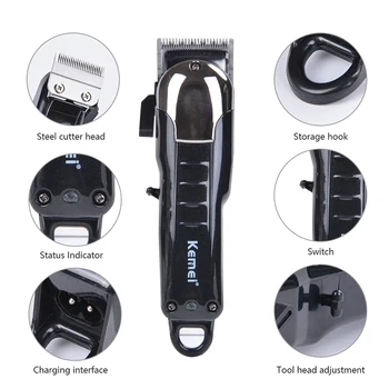 

Professional Cordless Hair Trimmer Powerful Hair Clipper Haircut Machine Electric Cutter Hair Cutting Beard Razor Barber