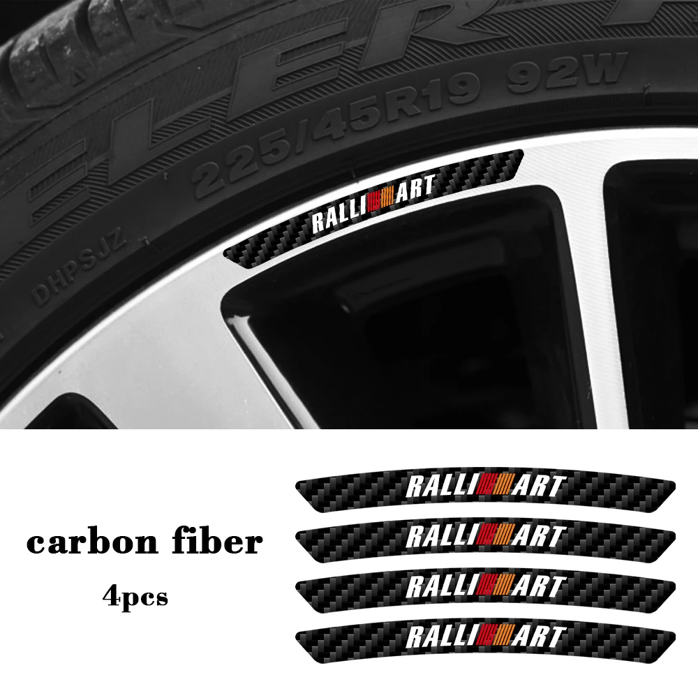 4PCS Car Wheels Rims Decoration Sticker Decal For Ralliart Mitsubishi Lancer EX Outlander ASX Competition Grandis Evo X | Автомобили и