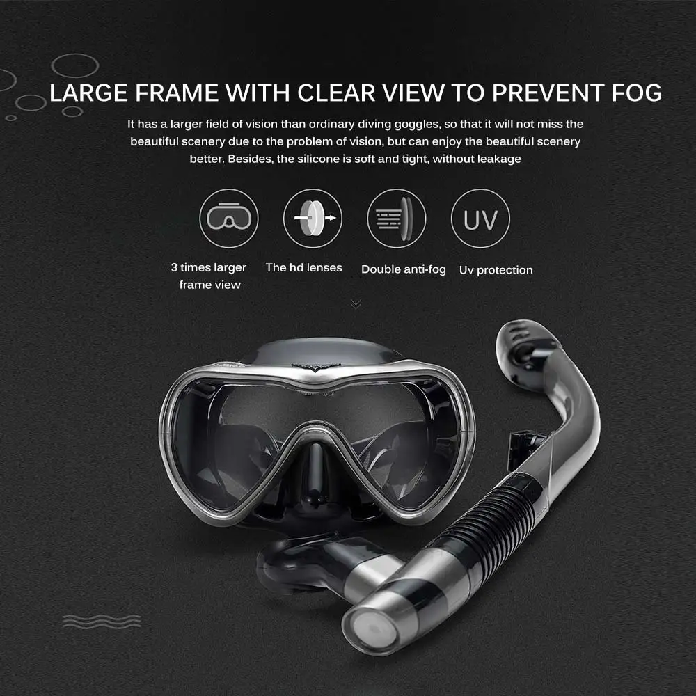 Description Picture 5 of itemProfessional Scuba Diving Mask and Snorkels Anti-Fog Goggles Glasses Diving Swimming Easy Breath Tube Swimming Equipment Best