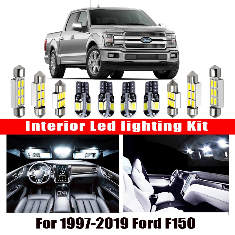 Celebridad Acción de gracias Expansión Luz LED Interior Canbus para coche Ford F150, accesorios blancos para  coche, sin errores, Kit de luz de lectura, cúpula de mapa, lámpara de  licencia, 1997 2019|Lámpara de señalización| - AliExpress