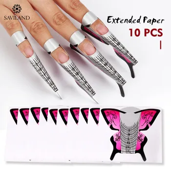 

SAVILAND Nail Art Tools French Nail Extension Acrylic UV Gel Tips Butterfly Form Sticker Guide for Manicure Nails Design