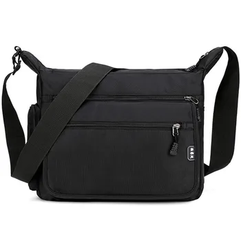 

One-shoulder Bag Waterproof Nylon Bag Oxford Canvas Leisure Travel Large Capacity Men Bag for Middle Student Men Handbag